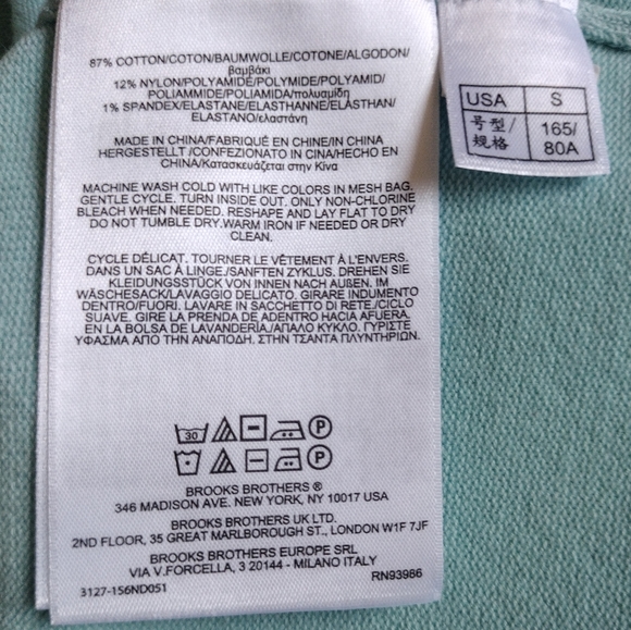 Brooks Brothers Short Sleeve Blue Green Aqua Beaded Knit Crew Neck Sweat… - Picture 6 of 15